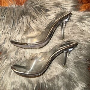 Chrome kitten heels